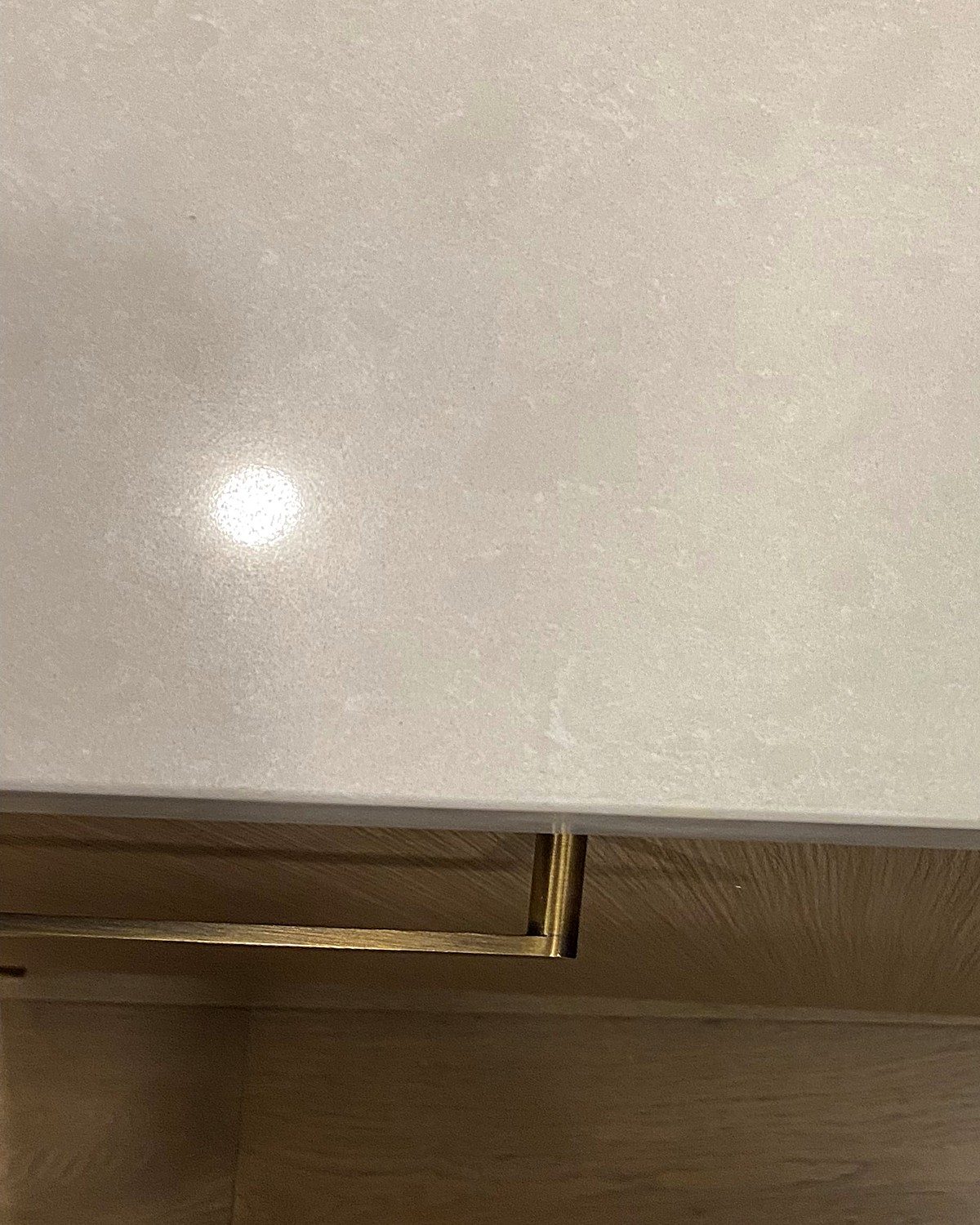 After: quartz countertop edge repaired
