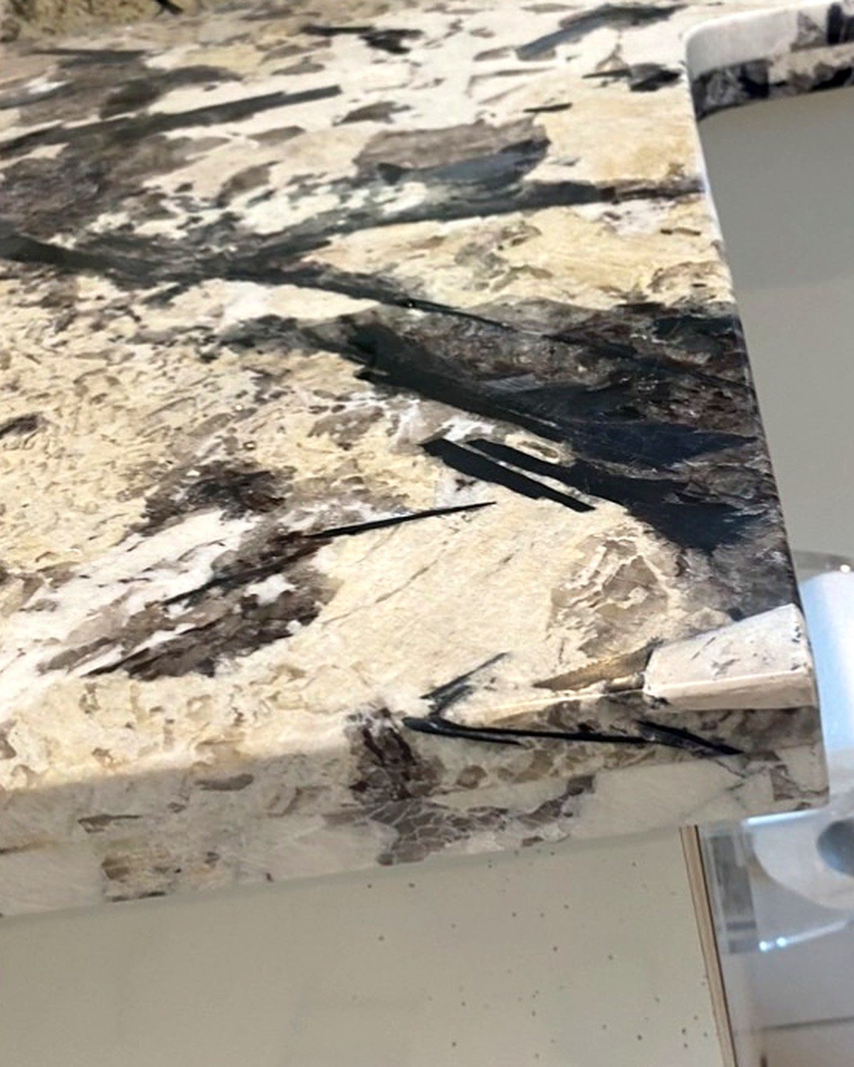After: granite vanity corner repaired